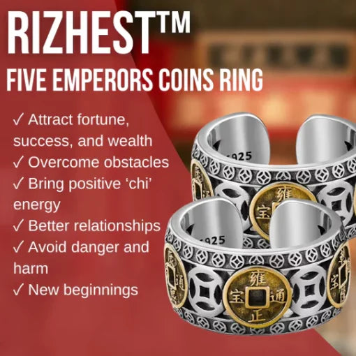 RIZHEST™ Five Emperors Coin Ring