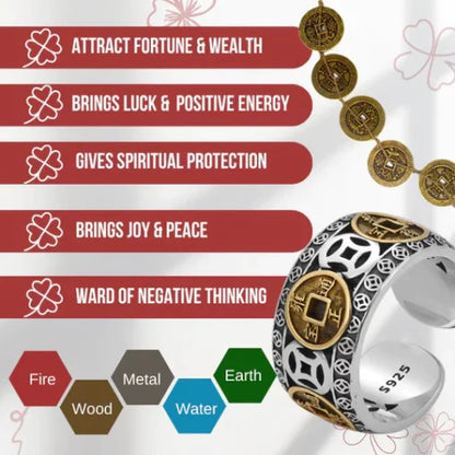 RIZHEST™ Five Emperors Coin Ring