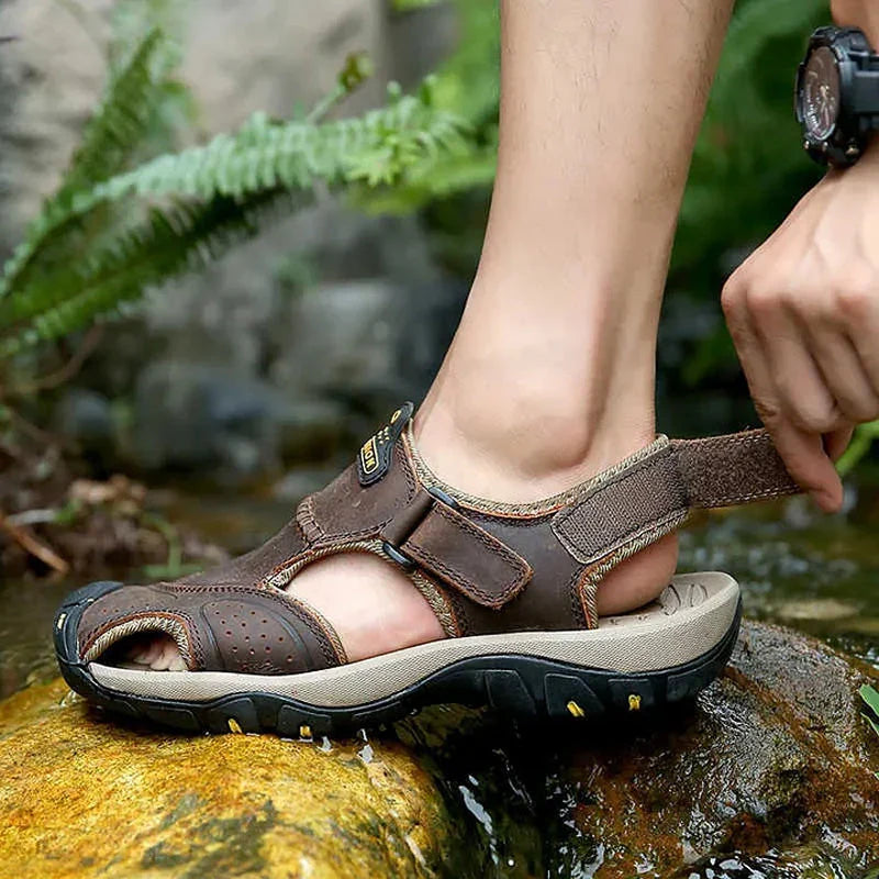 Men's Summer Casual Closed-Toe Hook And Loop Sandals