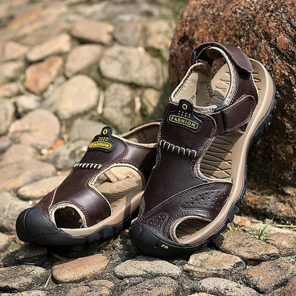 Men's Summer Casual Closed-Toe Hook And Loop Sandals