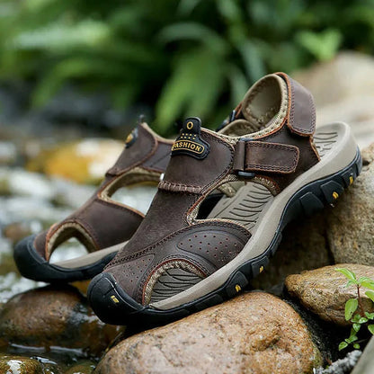 Men's Summer Casual Closed-Toe Hook And Loop Sandals